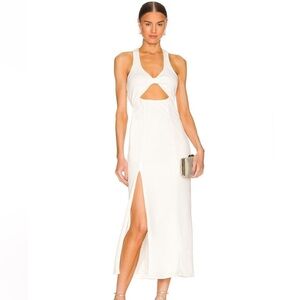 Show Me Your MuMu Cream Cut Out Backless Midi Dress